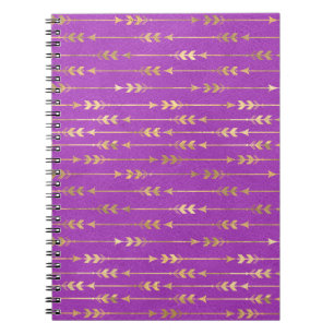 Gold & Purple Bohemian Unicorn Pattern Notebook