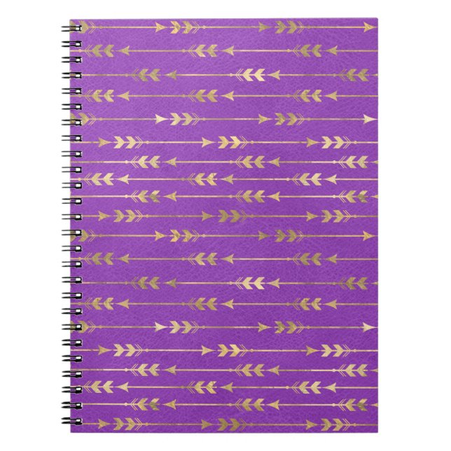 Gold & Purple Bohemian Unicorn Pattern Notebook (Front)