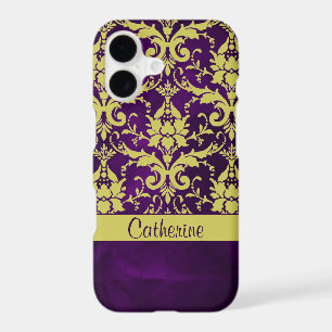 Gold Purple Damask