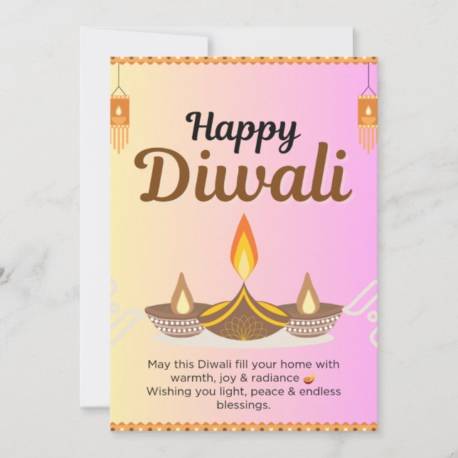 Gold & Purple Diwali Greeting Card (Front)