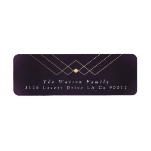 Gold Purple Elegance Diamond Geo Deco Wedding