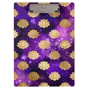 Gold & Purple Galaxy Dharma Mandala Pattern Clipboard
