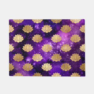 Gold & Purple Galaxy Dharma Mandala Pattern Doormat