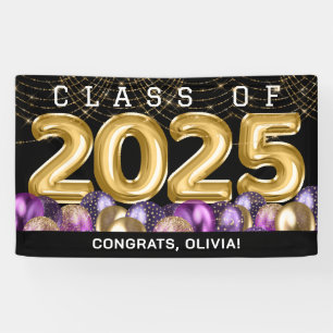 Gold Purple Graduation Banner