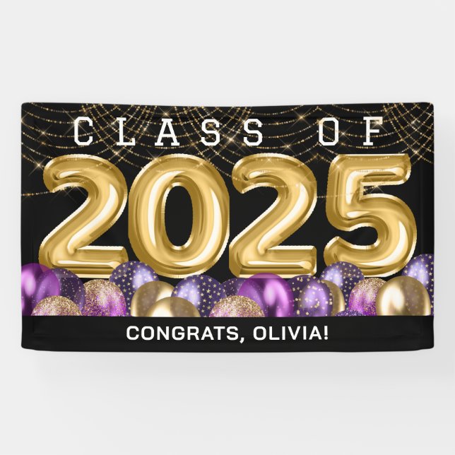 Gold Purple Graduation Banner (Horizontal)