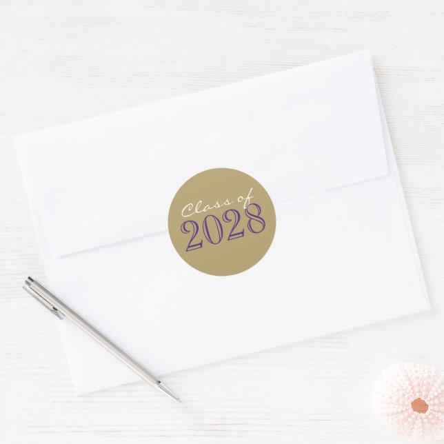 Gold & Purple Graduation Envelope Seal Stickers (Envelope)