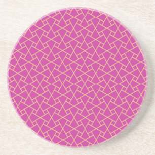 Gold, Purple Islamic Pattern Sandstone Coaster