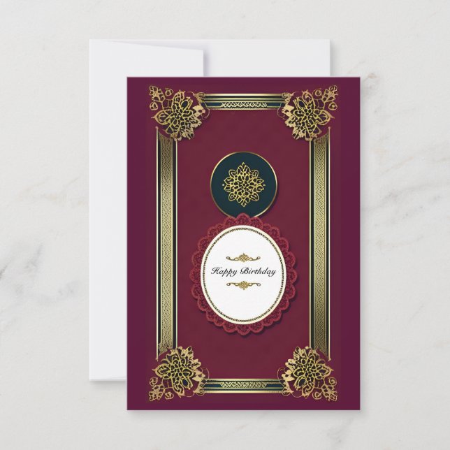 Gold Purple Luxury Invitations Birthday  (Front)