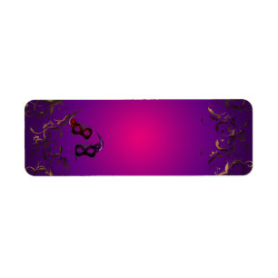 Gold Purple Masquerade Party Address Labels