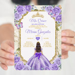 Gold Purple Mis Quince Lavender 15 Anos Crown Invitation<br><div class="desc">Quinceañera Purple Lavender Gold Crown Invitation
Mis Quince 15 Anos,  16th Birthday, </div>