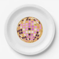 Gold Purple Retro Modern Disco Ball 