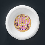 Gold Purple Retro Modern Disco Ball  Paper Plate<br><div class="desc">Dance,  dance! Evergreen disco mirrorball design for every dancing queen. Disco ball illustration pink aesthetic home decor,  party products and gifts.</div>
