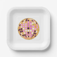 Gold Purple Retro Modern Disco Ball 