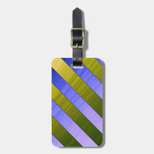 Gold & Purple Stripes Pattern Luggage Tag