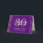 Gold Purple Thank you 30th Birthday Confetti Card<br><div class="desc">Elegant 30th Birthday Party Gold Faux Glitter Confetti Purple template. Easy to use and easy to personalise. Order Today!</div>