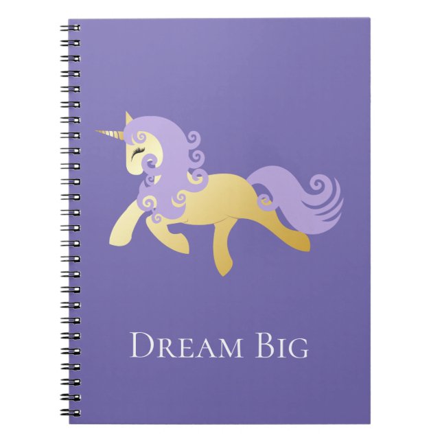 Gold Purple Unicorn Dream Notebook (Front)