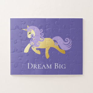 Gold Purple Unicorn   Jigsaw Puzzle