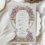 Gold Purple Vintage Wedding William Morris<br><div class="desc">Art Nouveau Vintage Silver, Gold, or Rosegold Foil wedding invitations by William Morris in a floral, romantic, and whimsical design. Victorian flourishes complement classic art deco fonts. Please enter your custom information, and you're done. If you wish to change the design further, click the blue "Customise It" button. Thank you...</div>