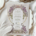 Gold Purple Vintage Wedding William Morris<br><div class="desc">Art Nouveau Vintage Silver, Gold, or Rosegold Foil wedding invitations by William Morris in a floral, romantic, and whimsical design. Victorian flourishes complement classic art deco fonts. Please enter your custom information, and you're done. If you wish to change the design further, click the blue "Customise It" button. Thank you...</div>