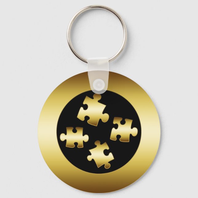 GOLD PUZZLE PIECES KEY RING (Front)