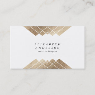 Gold Pyramid Geometric Business Card