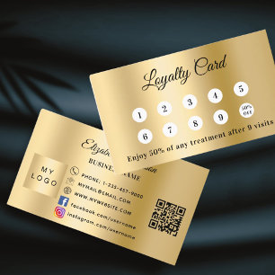 Gold qr code business logo loyalty card