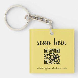 Gold QR Code Business Logo Promo Keychains