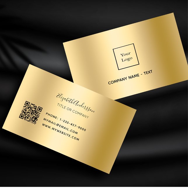Gold qr code logo business card (Creator Uploaded)