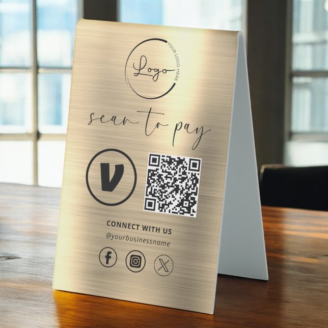 Gold QR Code Payment - Scan to Pay Business Logo  (Creator Uploaded)