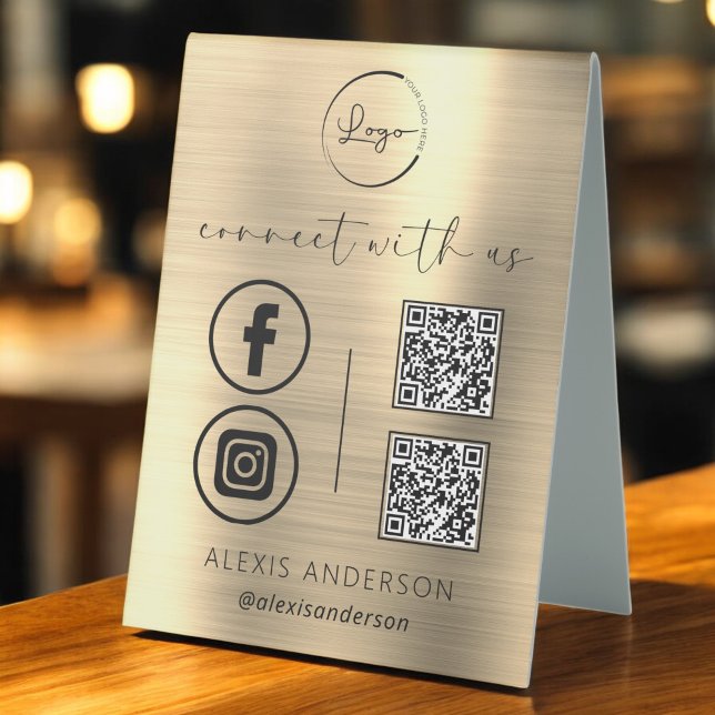 Gold QR Connect With Us Business Logo Social Media (Creator Uploaded)