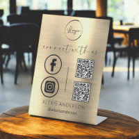 Gold QR Connect With Us Business Logo Social Media