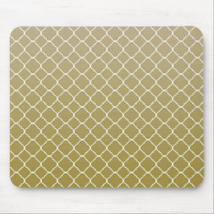 Gold Quatrefoil Mouse Mat