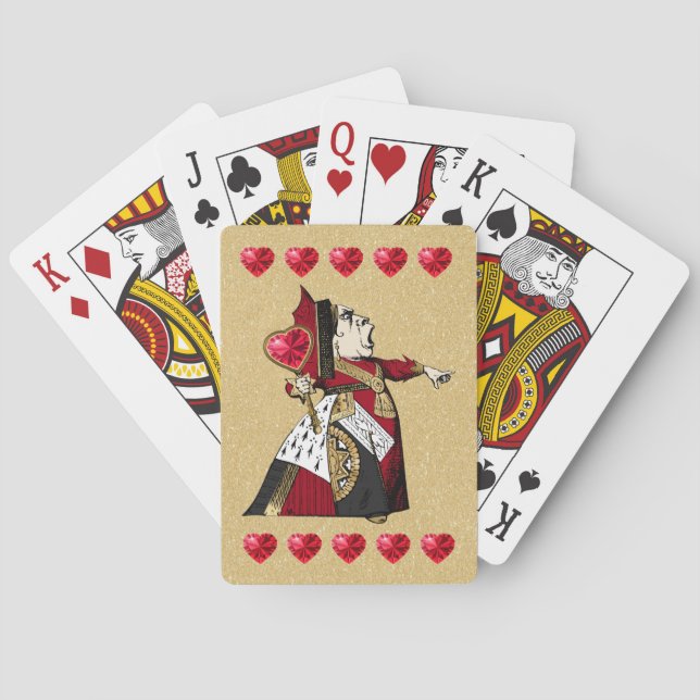 Gold Queen of Hearts Playing Cards (Back)