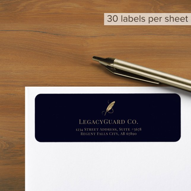 Gold Quill Return Address Labels (Creator Uploaded)