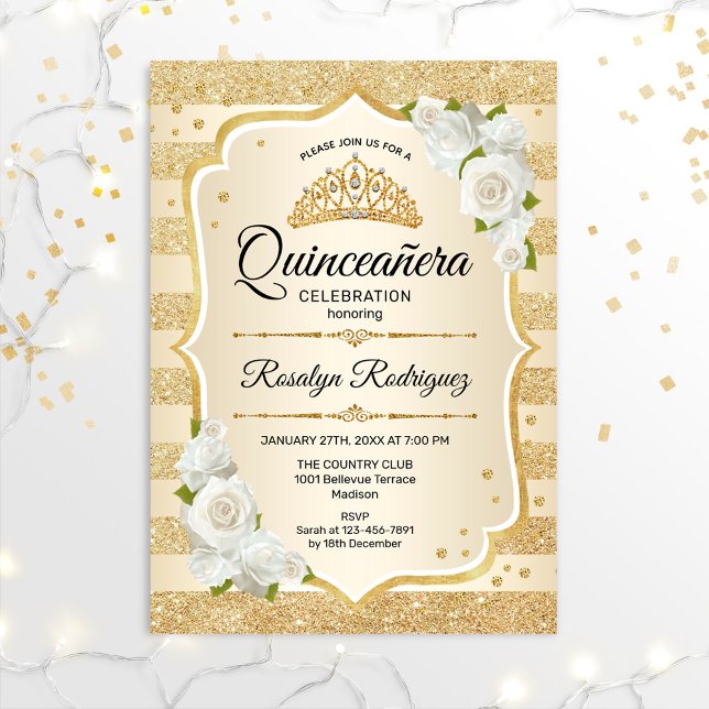 Gold Quinceanera Invitation (Creator Uploaded)