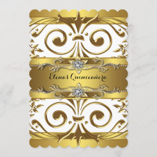 Gold Quinceanera Invitation