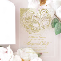 Gold Quinceanera Masquerade Party