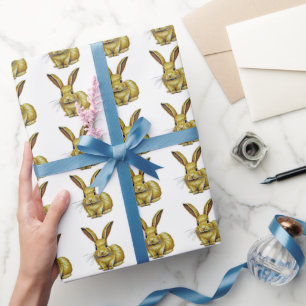 Gold Rabbit Pattern Chinese New Year 2023  Wrapping Paper