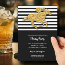 Gold Racehorse and Jockey Derby