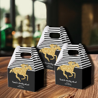 Gold Racehorse Derby Bridal Shower Favour Box