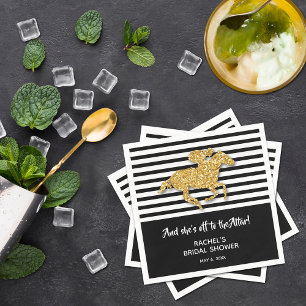 Gold Racehorse Derby Bridal Shower Napkin