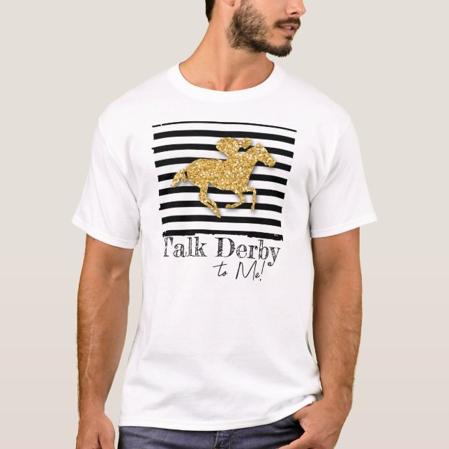 Gold Racehorse Derby Day T-Shirt (Front)
