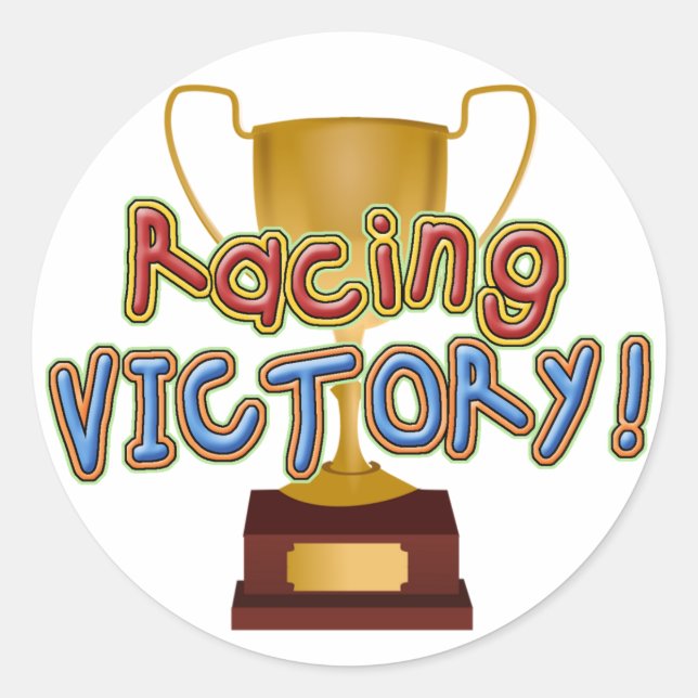 Gold Racing Trophy Sticker (Front)
