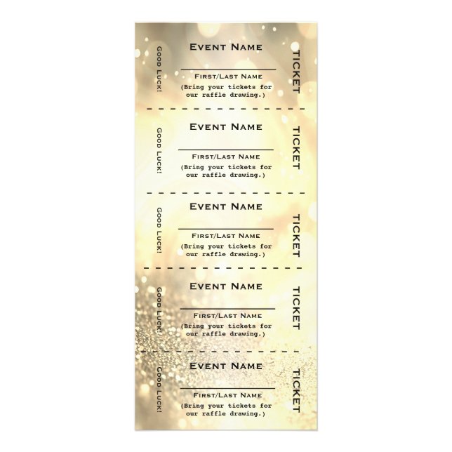Gold Raffle Ticket Rack Card (Front)