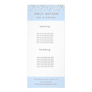 Gold Rain Drops Faux Foil Trendy Price Rack Card