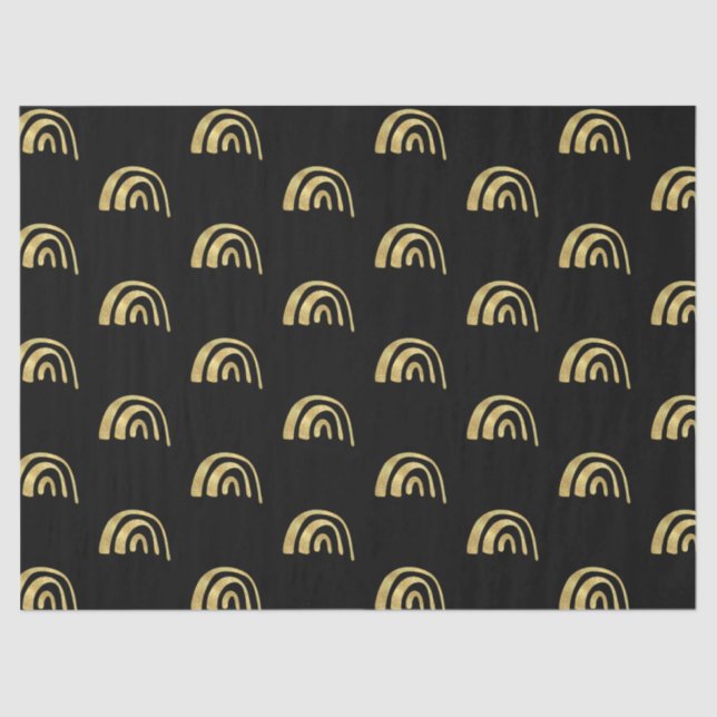 Gold Rainbow and black  Tissue Paper (Front)