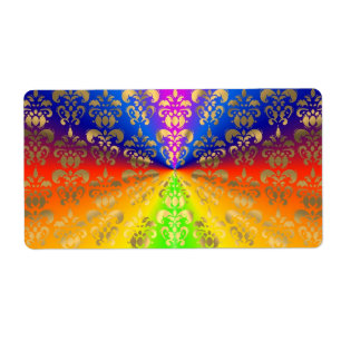 Gold rainbow damask