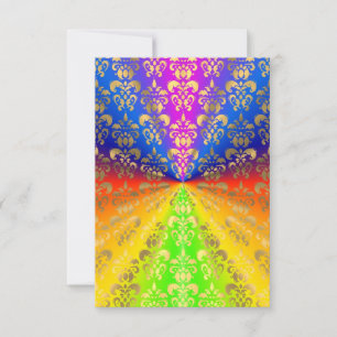 Gold rainbow damask
