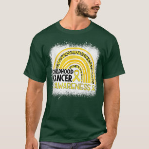 Gold Rainbow Ribbon Childhood Cancer Awareness Cos T-Shirt