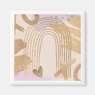 Gold Rainbow XOXO Shapes Collage Magnet